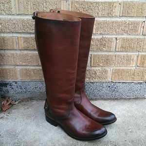 Frye Brown Leather Combat Boots